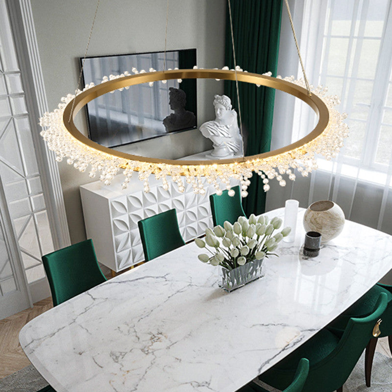 Capri Crystal Ring Chandelier, Diameter 32"