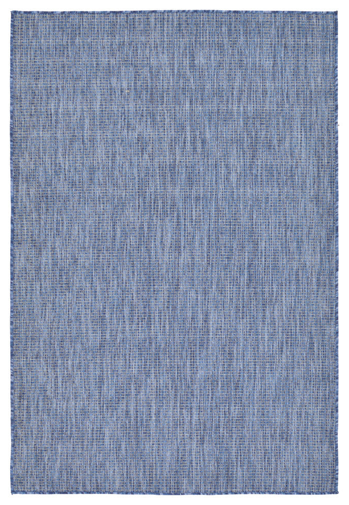 Unique Loom Blue Solid Outdoor 4' 0 x 6' 0 Area Rug