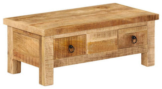 vidaXL Coffee Table Vintage End Table Sofa Table with Drawers Solid Wood Mango