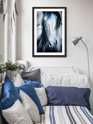 "Blue Horse" Framed Painting Print, 12x18