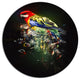 Fantasy Parrot On Branch, Animal Disc Metal Wall Art, 11"
