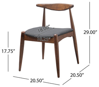 GDF Studio 5-Piece Francaise Mid Century Walnut Finish Dining Set, Charcoal