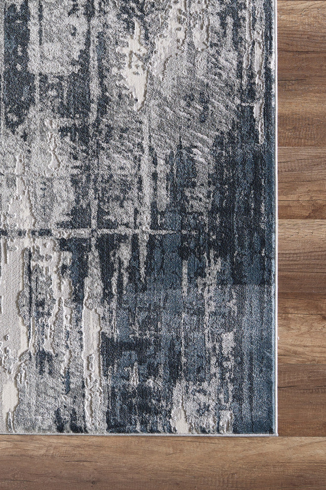 Abani Vista VST130B Distressed Blue Grey Area Rug