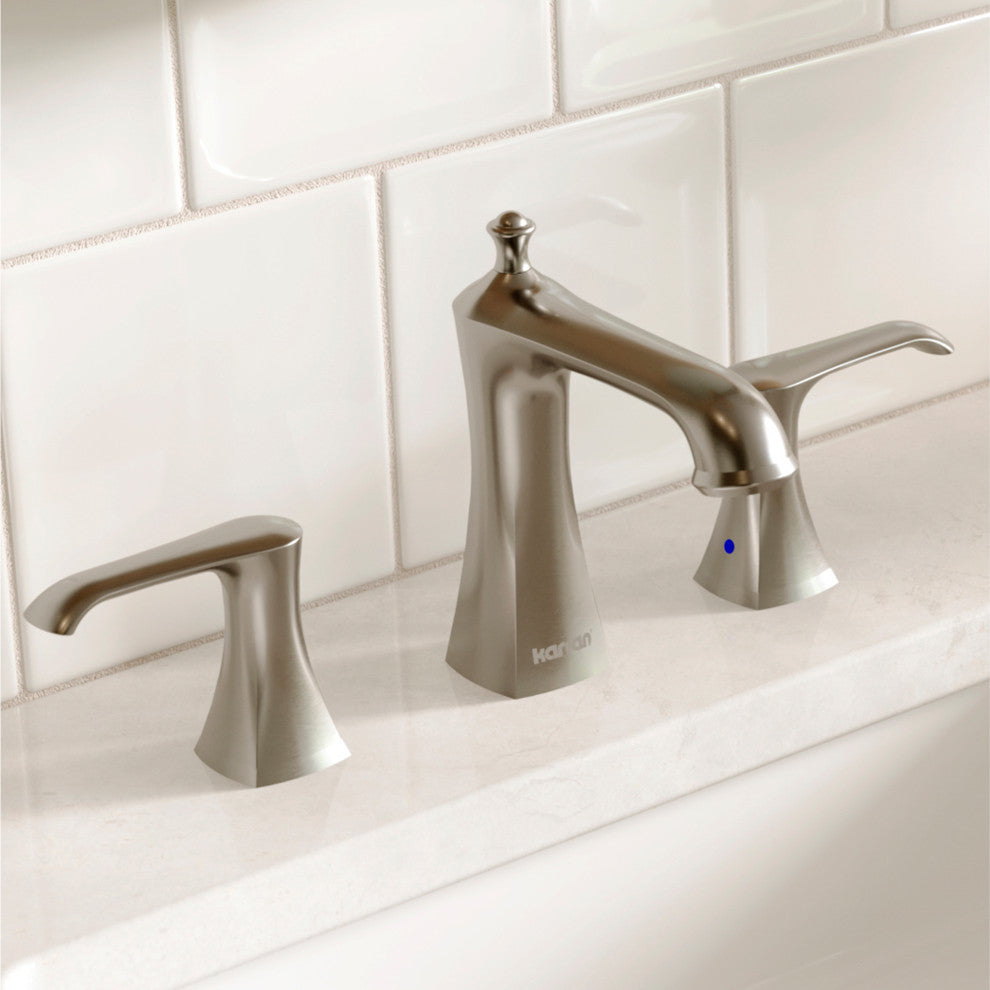 Karran 3-Hole 2-Handle Bathroom Faucet With Pop-Up Drain, Stainless Steel