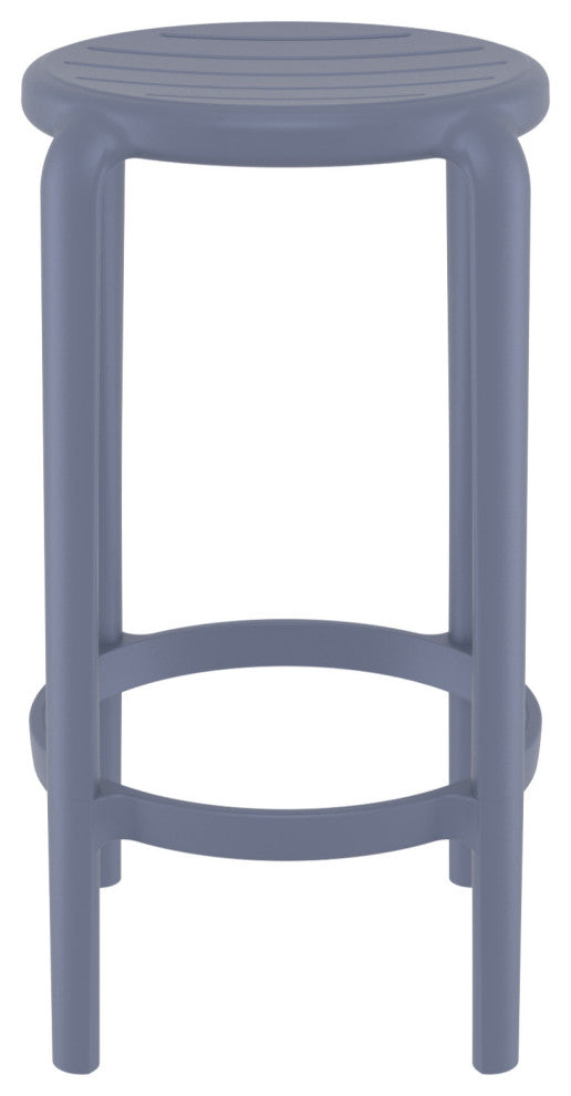 Tom Resin Counter Stool, Set of 2, Black, Dark Gray