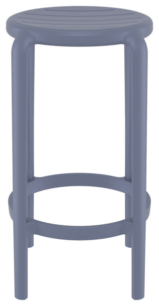 Tom Resin Counter Stool, Set of 2, Black, Dark Gray