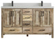 Malibu Mango 60 Double Sink Bathroom Vanity in Natural 2" Carrara Quartz