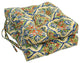 16" Polyester Outdoor Square Tufted Chair Cushions, Set of 4, Splendor Festive