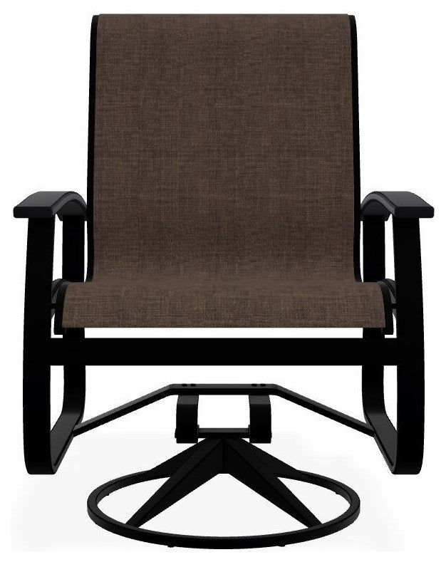 Belle Isle Sling Outdoor Swivel Rocker, Harbor/Black
