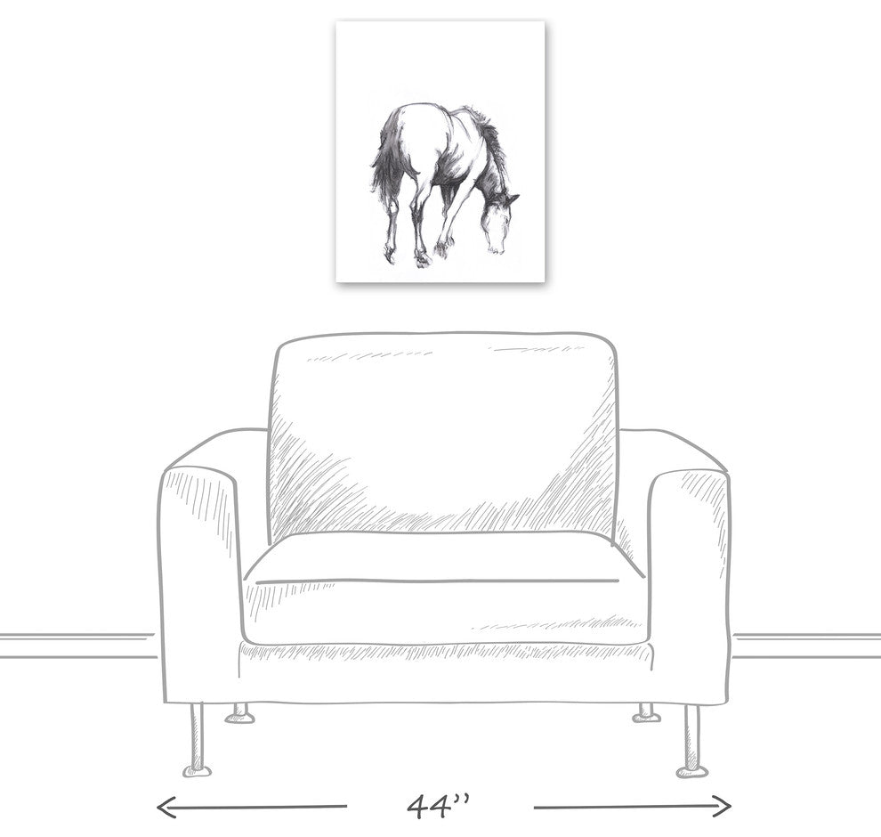 "Grazing Horse Sketch" Canvas Wall Art, 16"x20"