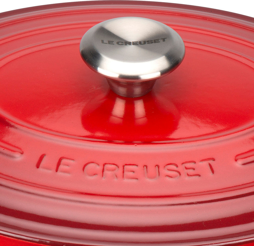 Le Creuset Signature Cast Iron Oval Casserole, 29 cm, Cerise