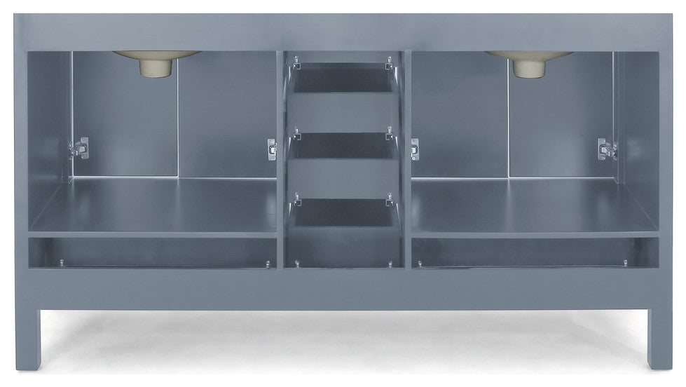 Kayla Contemporary 72" Wood Bathroom Vanity, Counter Top Not Included, Gray