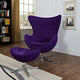 Modern Contemporary Living Room Lounge Chair and Ottoman Set Purple