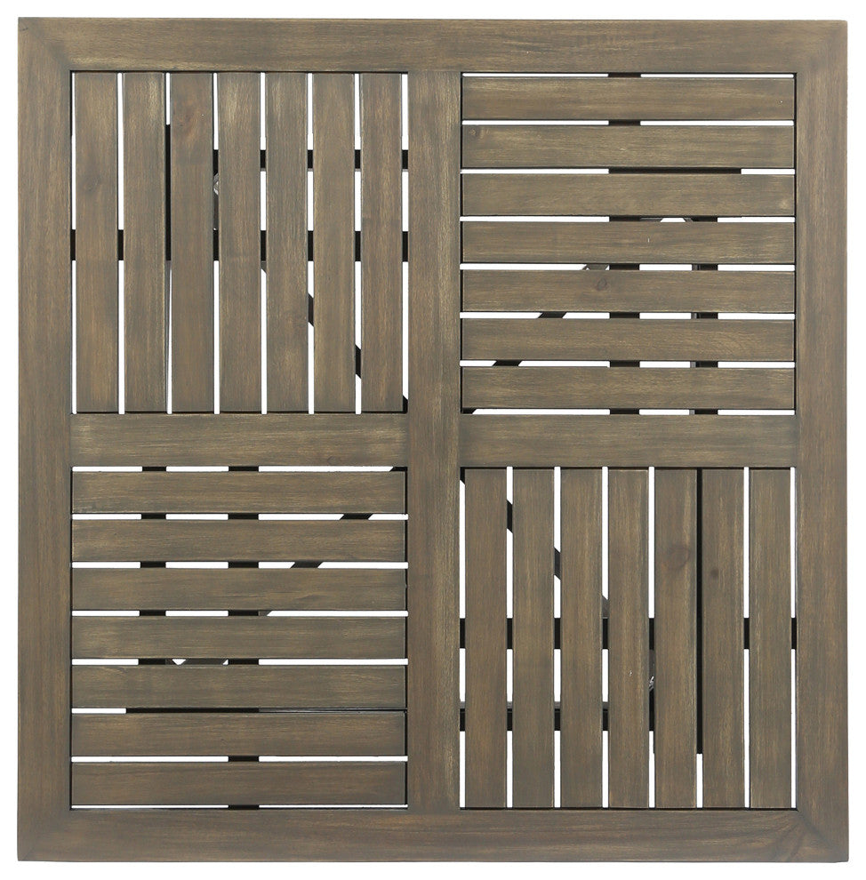 GDF Studio 5-Piece Marcy Outdoor Square Dining Set, Gray/Gray/Silver