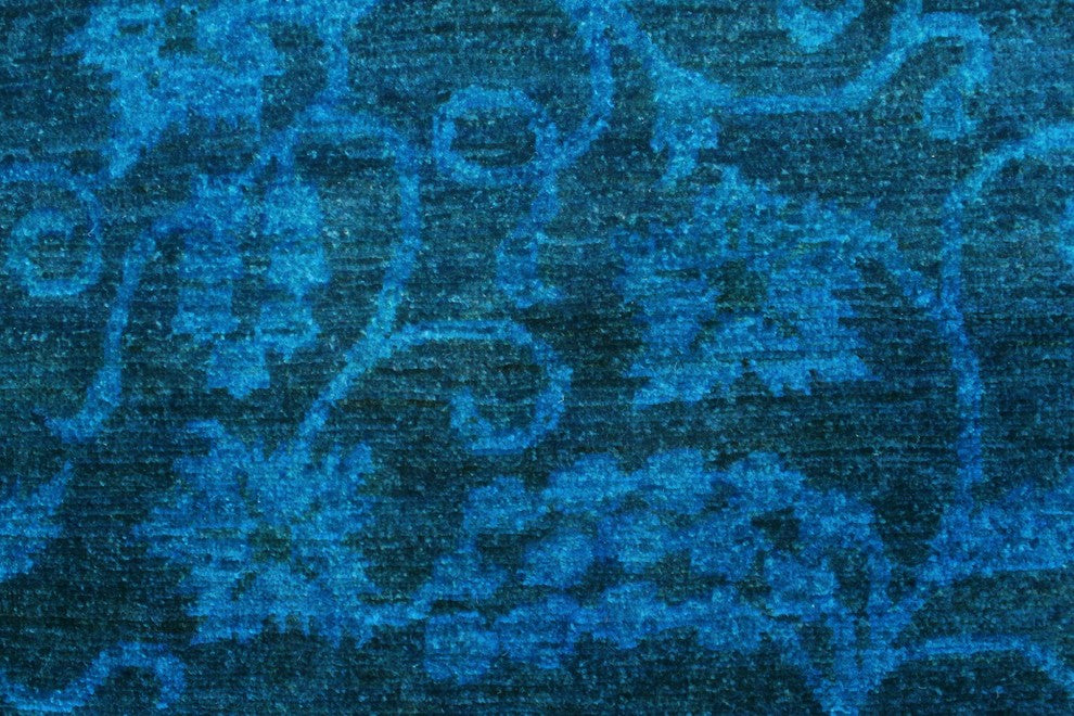 Overdyed Peshawar Ramila Blue and Rug, 4x7'5