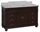 Elizabeth 60" Bathroom Vanity, Base: Chocolate, Top: Carrara Marble, Single Vanity