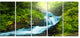 Blue Creek in Green Rain Forest, Landscape Canvas Art, 60"x28", 5 Panels
