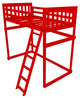 Mission Loft Bed, Tractor Red, Full, End Ladder