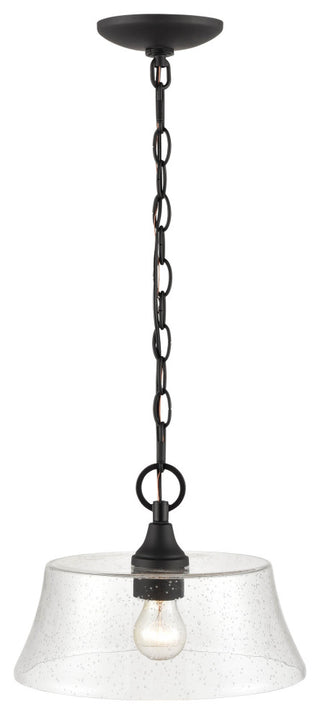 1 Light 11.5" Matte Black Pendant