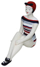 Retro Bathing Beauty Figurine Swim Suit Beach Ball Red White Blue Patriotic