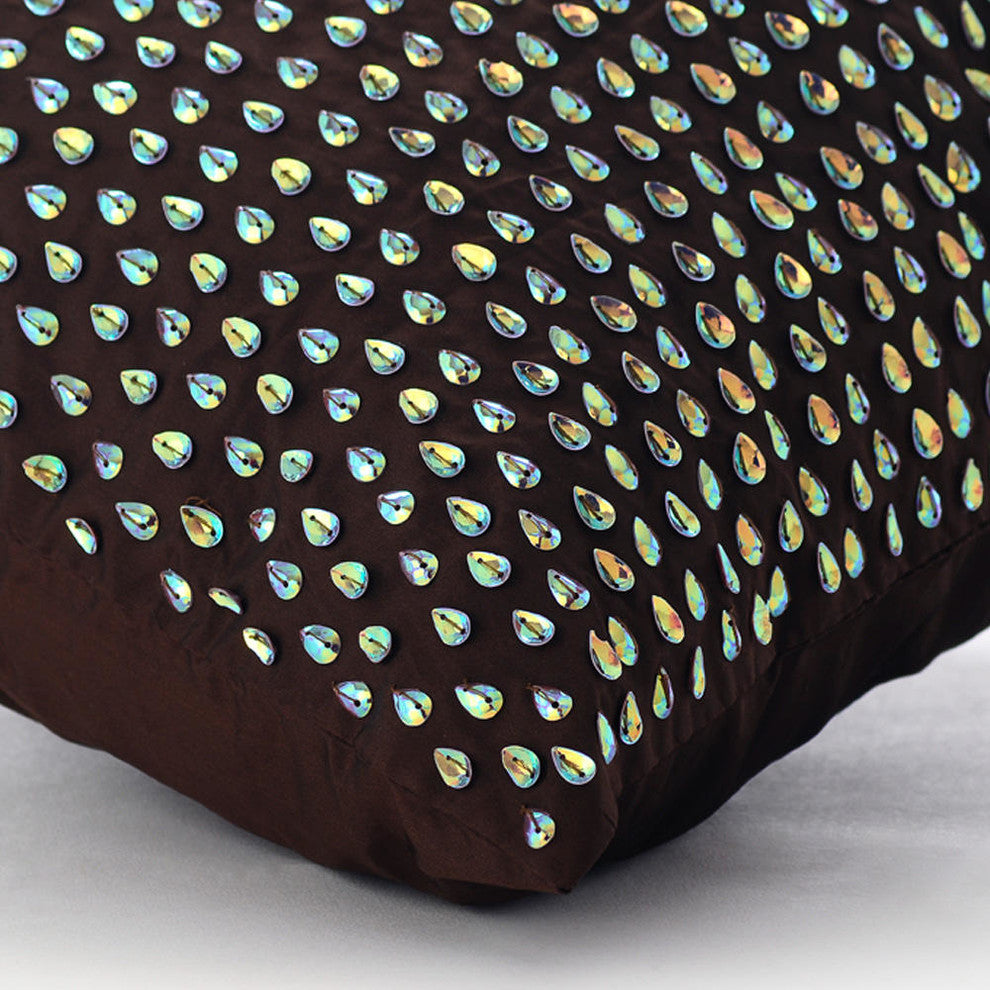 Throw Pillow Covers 26" x 26" Pillowcase Brown Silk Abstract - Persian Peacock