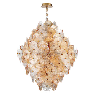 Sue-Anne 27-Light Chandelier, Plated Brass