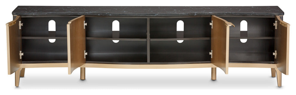 Malibu Crest TV Console - Crotch Mahogany