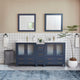 Vanity Art Vanity Set With Ceramic Top, 72", Blue