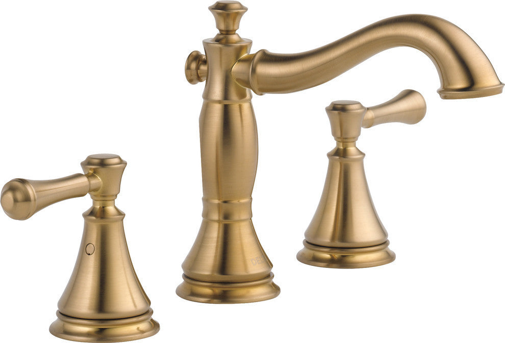Delta Cassidy Two Handle Widespread Bathroom Faucet, Champagne Bronze
