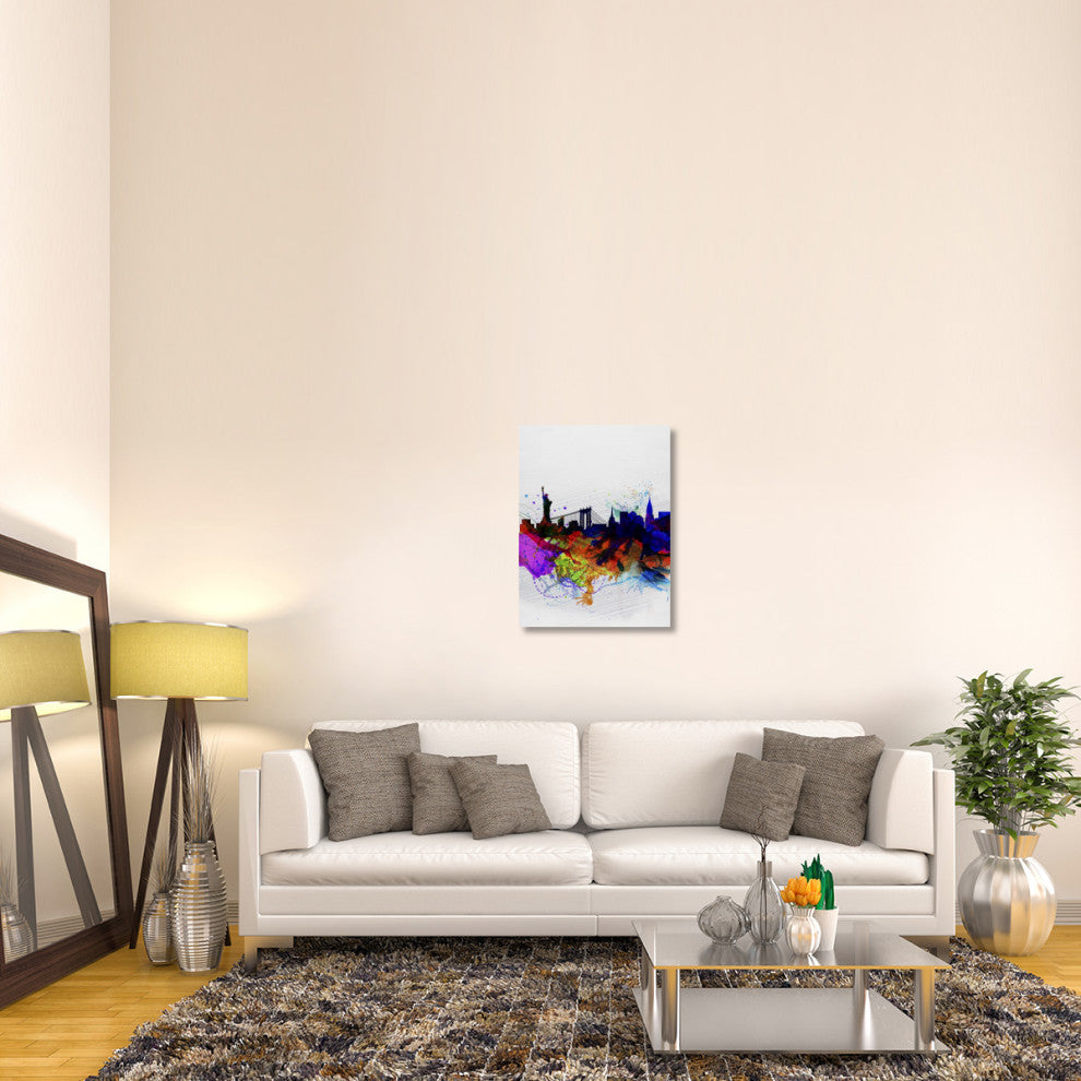 "New York  Watercolor Skyline 1" Fine Art Print