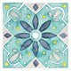 "Garden Getaway Tile V Teal" Digital Paper Print by Laura Marshall, 26"x26"