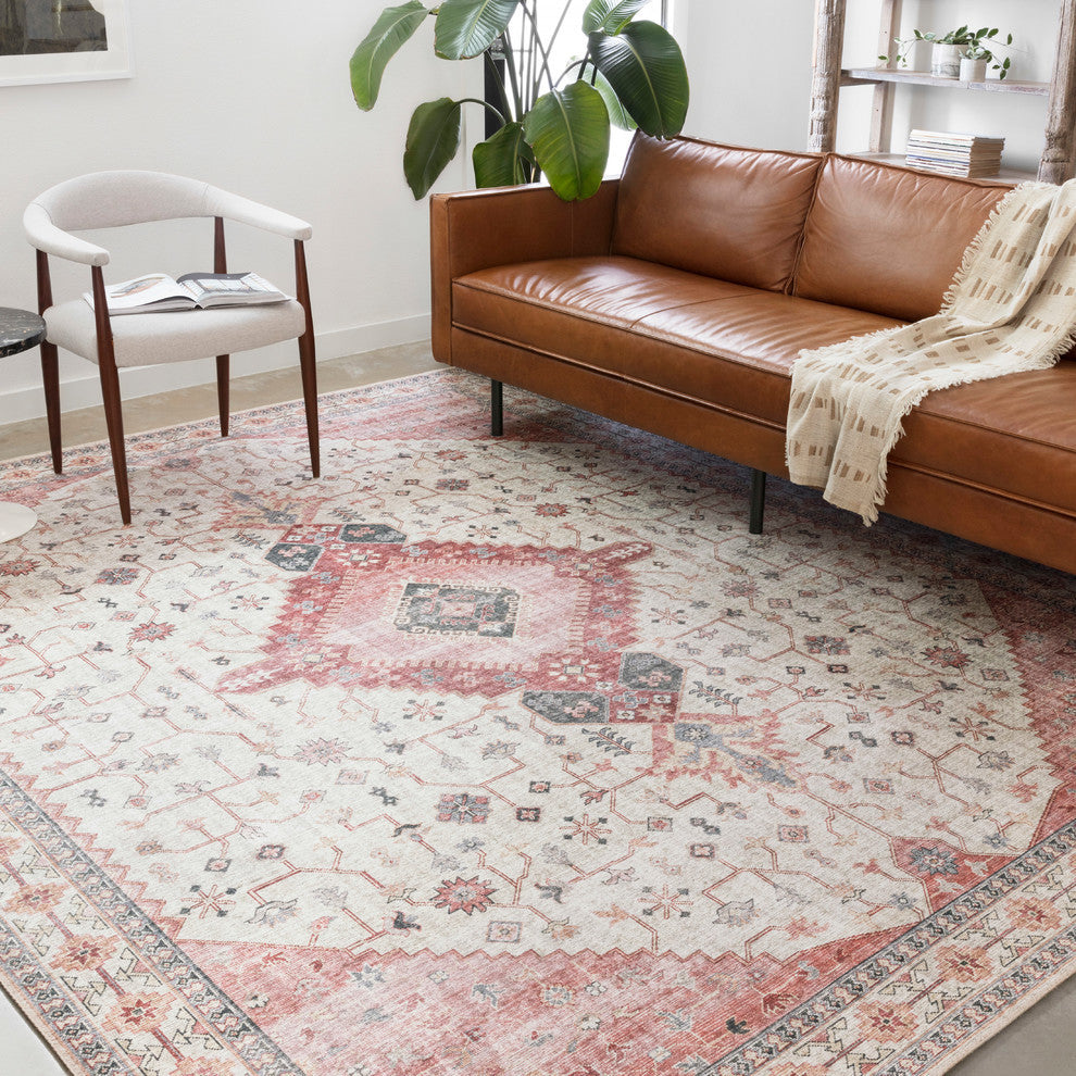 Loloi II Skye Area Rug, Ivory/Berry, 3'6"x5'6"
