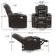GDF Studio Everette  Brown Leather Power Recliner With Arm Storage and USB Cord