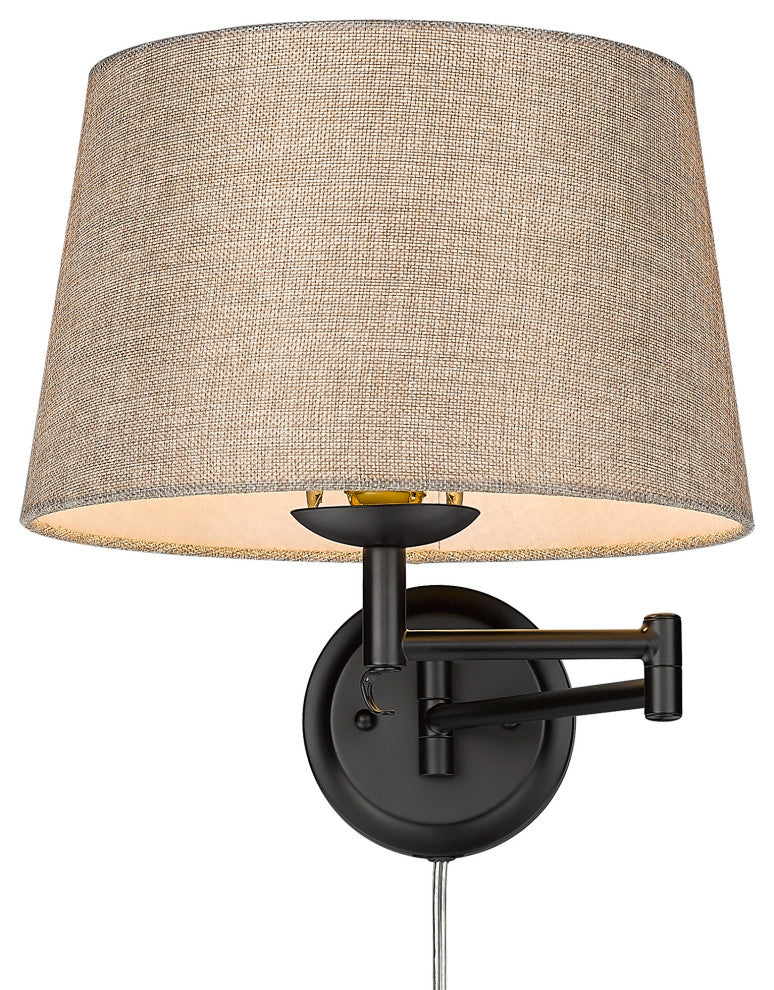 Eleanor 1 Light Articulating Wall Sconce With Natural Sisal Shade