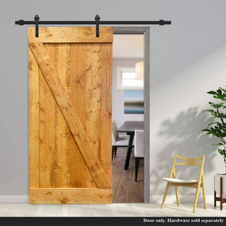 Stained Solid Pine Wood Sliding Barn Door, Colonial Maple, 30"x84", Z Bar