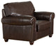 Barbara Leather Craft Chair, Dark Brown