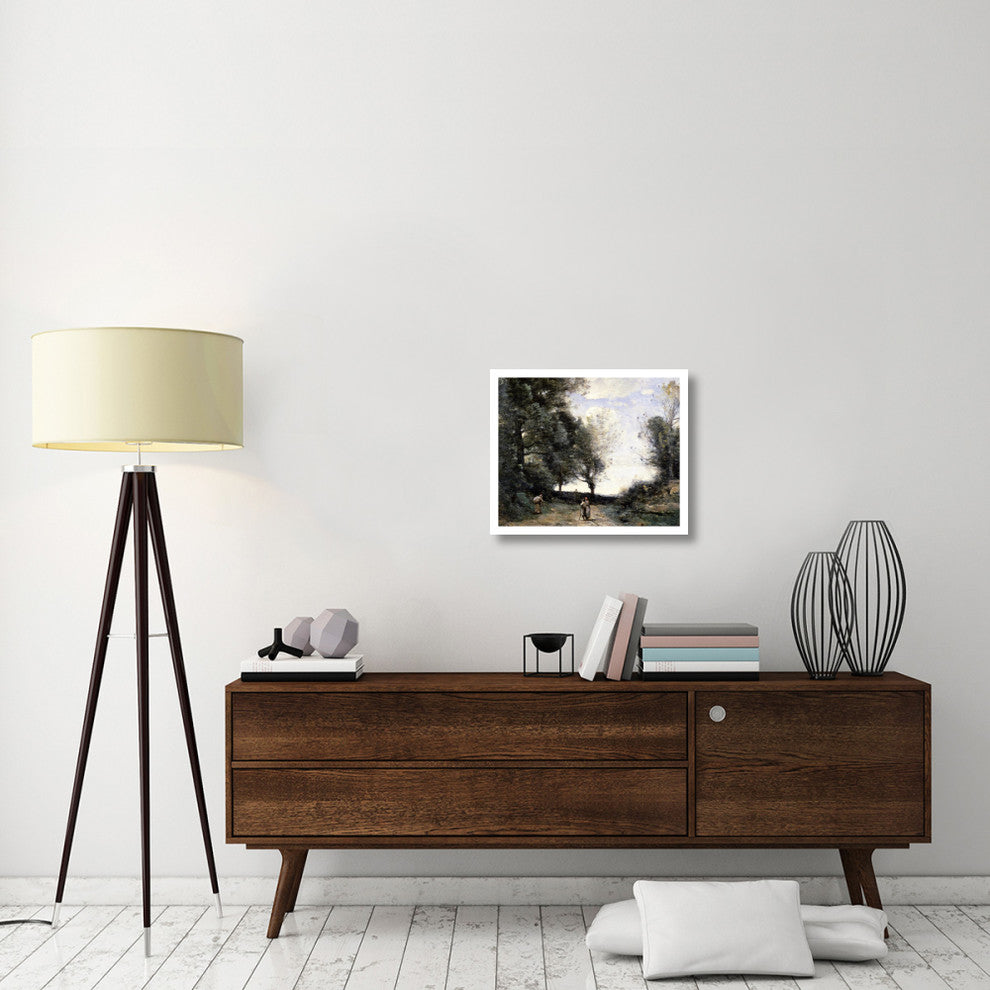 "Along the Path" Digital Paper Print by Jean-Baptiste-Camille Corot, 24"x20"