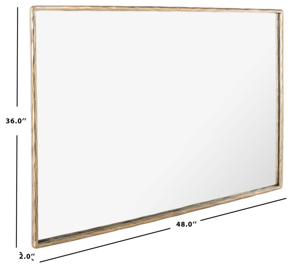 Safavieh Couture Trish Large Rectangle Metal Mirror Brass