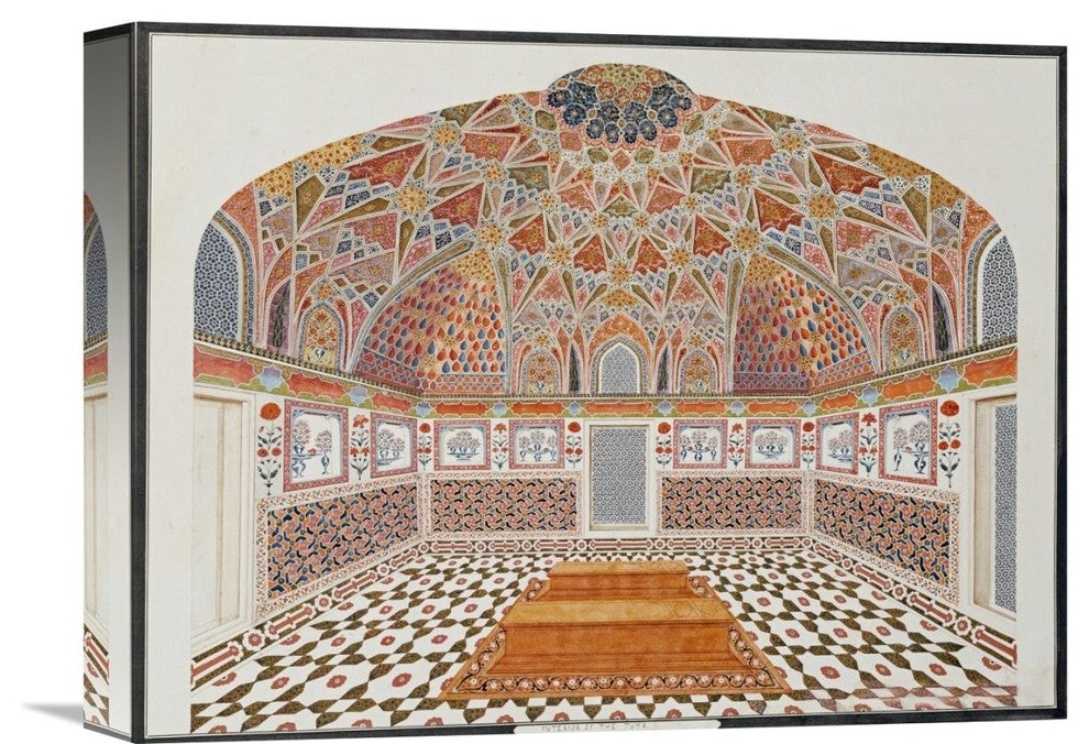 "Interior of The Tomb of Etahmadowlah" Canvas Giclee by Agra School, 16"x12"