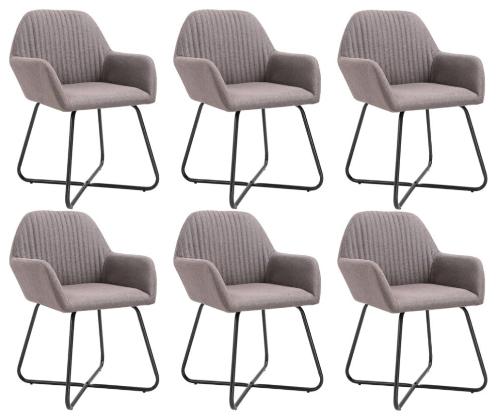 vidaXL Dining Chairs 6 pcs Taupe Fabric
