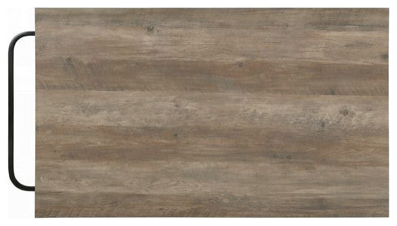 ACME Macaria Kitchen Island, Rustic Oak and Black
