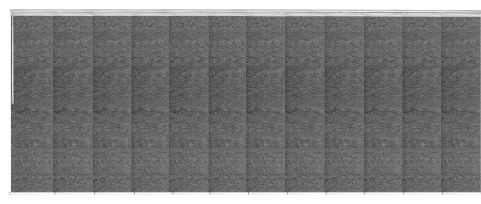 Ember Lead 12-Panel Track Extendable Vertical Blinds 140-260"W