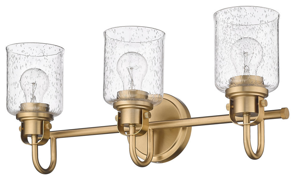 Zlite 340-3V-HG 3-Light Vanity, Clear Seeded