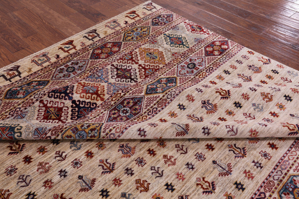 Hand Knotted Tribal Persian Gabbeh Wool Rug 8' 6" X 9' 10" Q8071