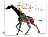 "Cheerful Giraffe Running" Animal Digital Canvas Print, 40"x30"