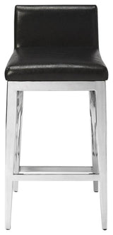 Modern Black Faux Leather Kelsey Counter Stool