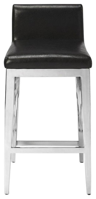 Modern Black Faux Leather Kelsey Counter Stool