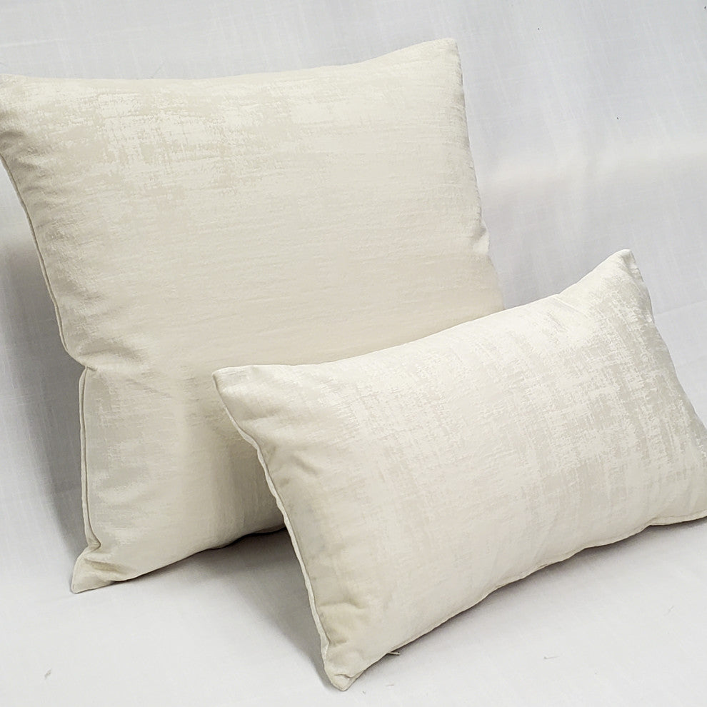 Alabaster Stucco Cream Throw Pillow 12x20, with Polyfill Insert