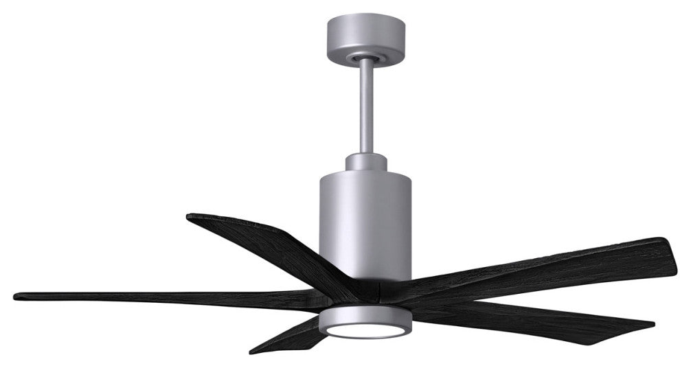 Matthews Fan Patricia-5 With Kit, Brushed Nickel, 52", Matte Black