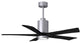 Matthews Fan Patricia-5 With Kit, Brushed Nickel, 52", Matte Black